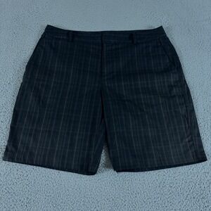 Under Armour Shorts Mens 36 Black Plaid Chino 10" Golf Performance Preppy Casual
